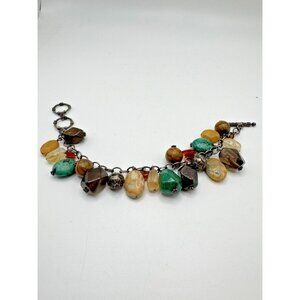 Silpada 925 Sterling Silver Multi Gemstone Oxidized Cha Cha Bracelet Retired
